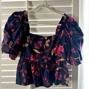 Cara Cara balloon sleeve peplum blouse